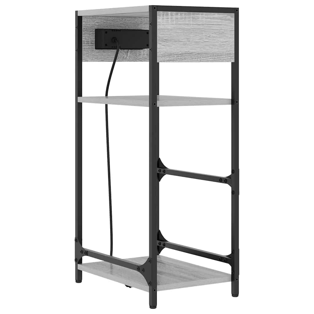 Nočna omarica Siva Sonoma 40 x 27 x 76 cm Inženirski les - slika 8