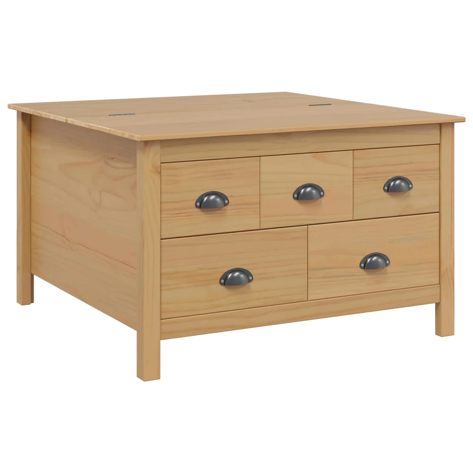 Klubska miza s predalom HILL Medeno rjava 79.5 x 79.5 x 49 cm - slika 2
