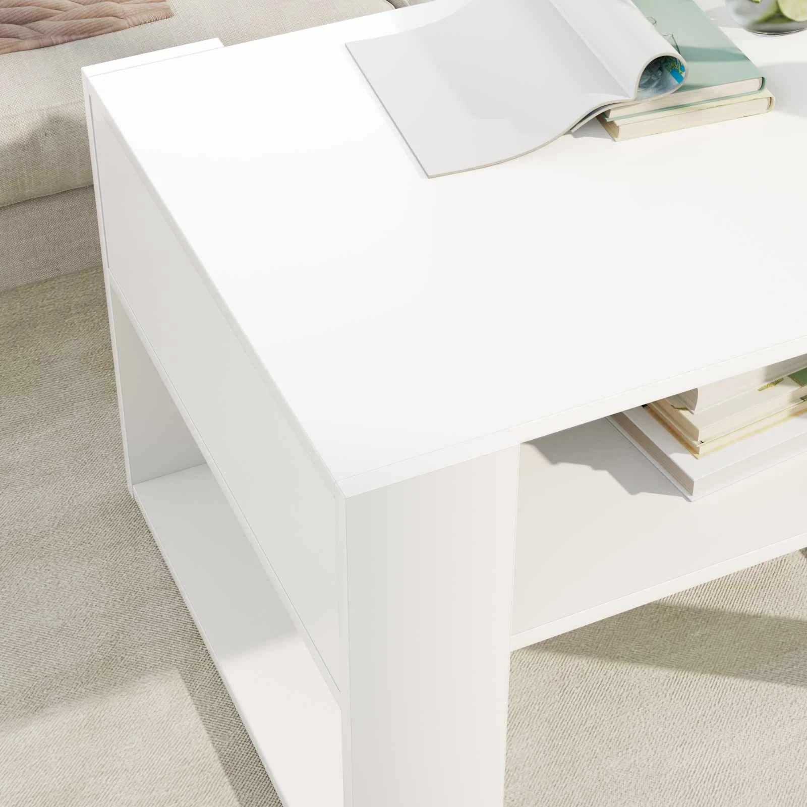 Klubska miza Bela 66 x 53 x 45 cm Inženirski les - slika 4
