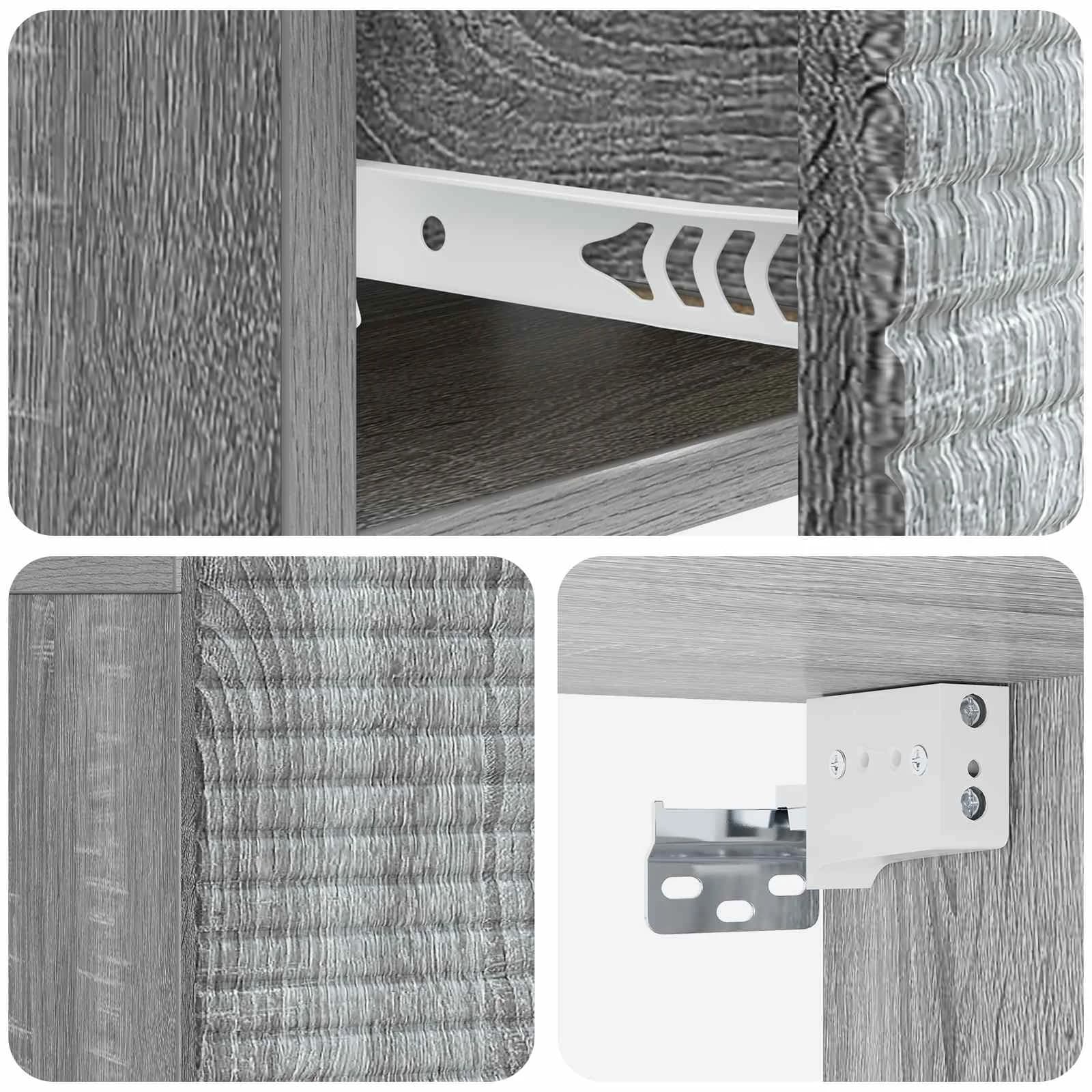 Stenski nočni omarici 2 kos Siva Sonoma 49 x 34,5 x 20 cm - slika 10