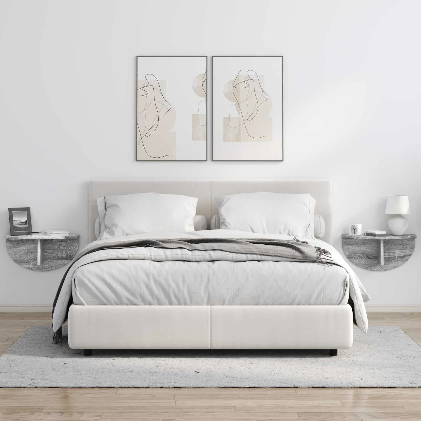 Stenska polica Montaža za steno Siva Sonoma 48 x 24 x 24 cm - slika 4