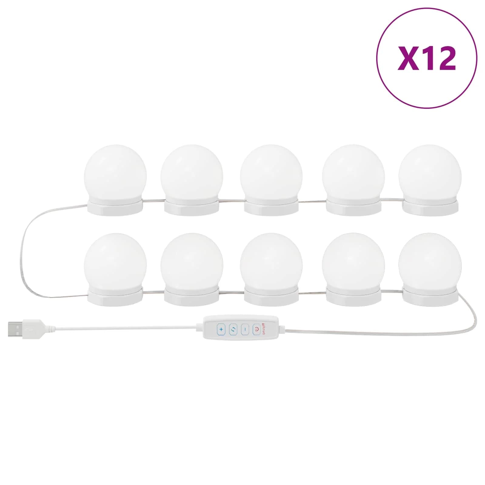 Ogledalni luči 12 kos Bela 4,5 x 4,5 x 4,7 cm Plastika - slika 2