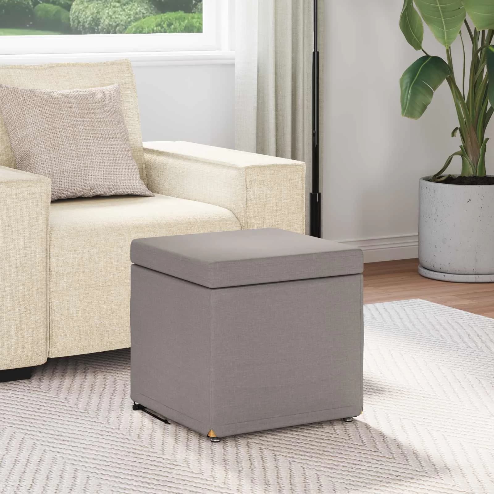 Stolica Taupe 41 x 41 x 40 cm Tkanina in obdelano les - slika 3