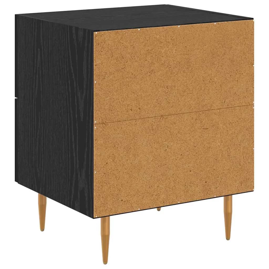 Nočna omarica 2 kos Črna Orehovina 40 x 35 x 47,5 cm - slika 9