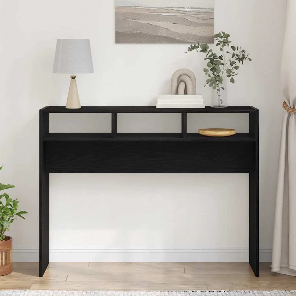 Konzolna miza Črna Orehovina 105 x 30 x 80 cm Inženirski les - slika 4