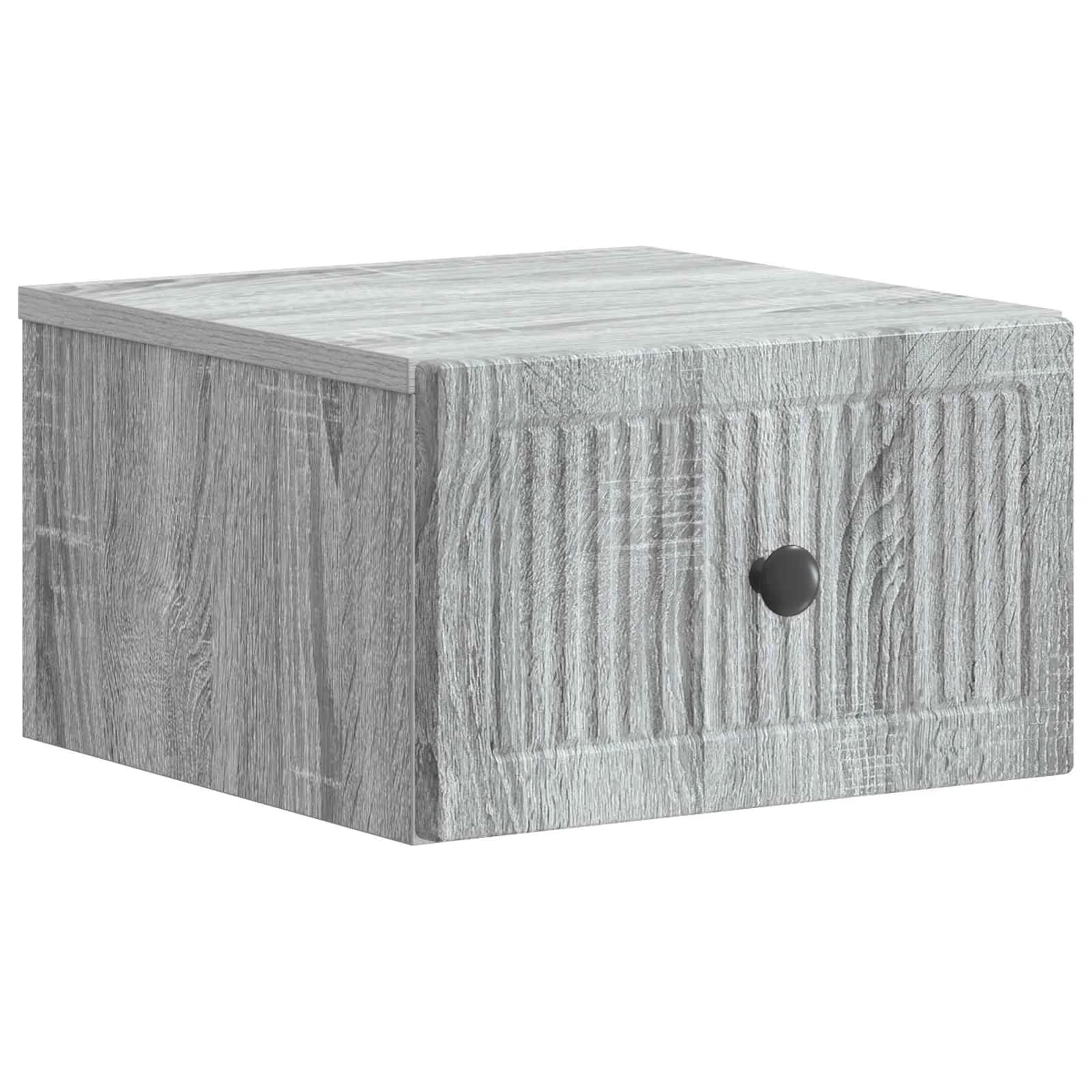 Stenski nočni omarici 2 kos Siva Sonoma 33 x 34,5 x 20 cm - slika 5