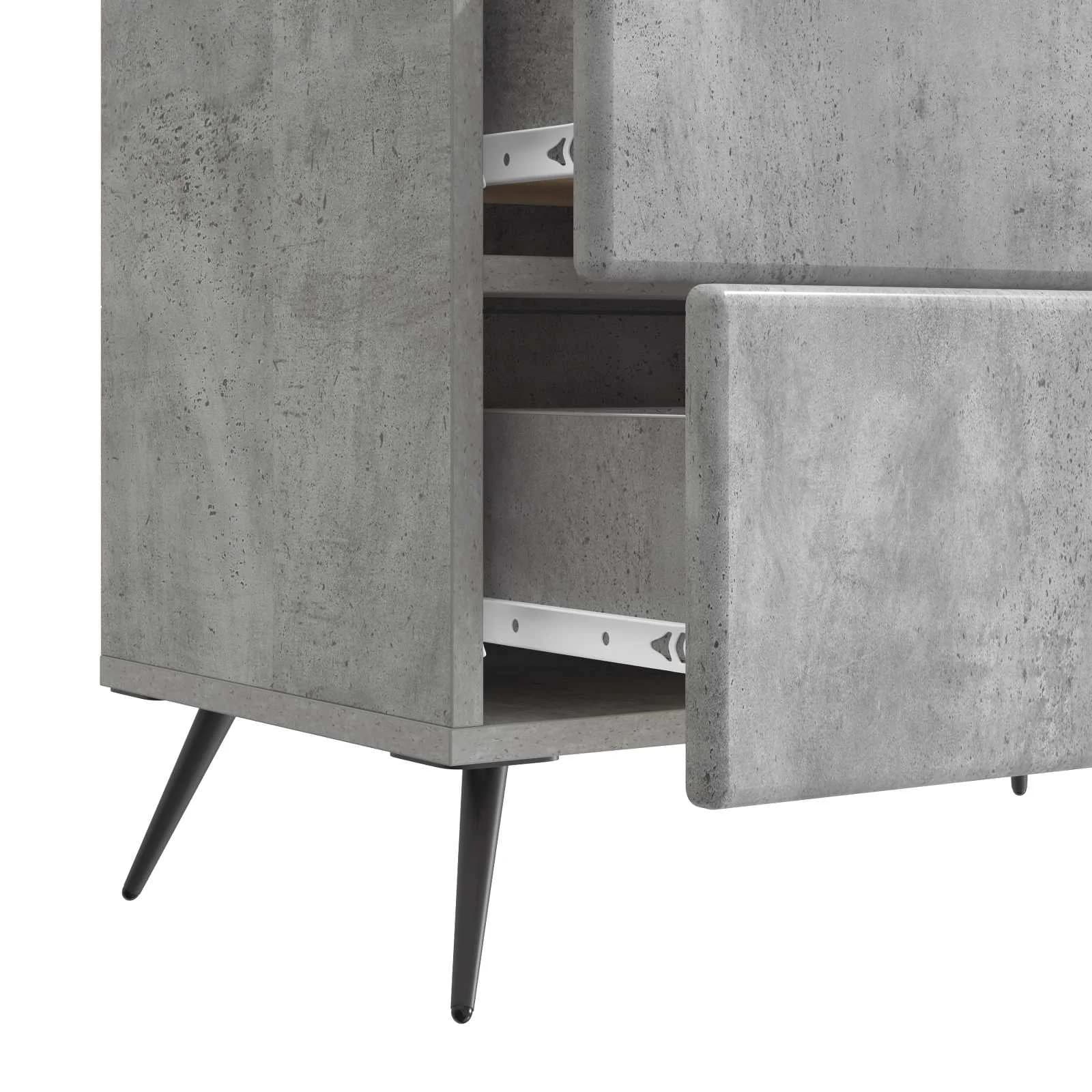 Nočna omarica Betonsko siva 62 x 34,5 x 47,5 cm Inženirski les - slika 9