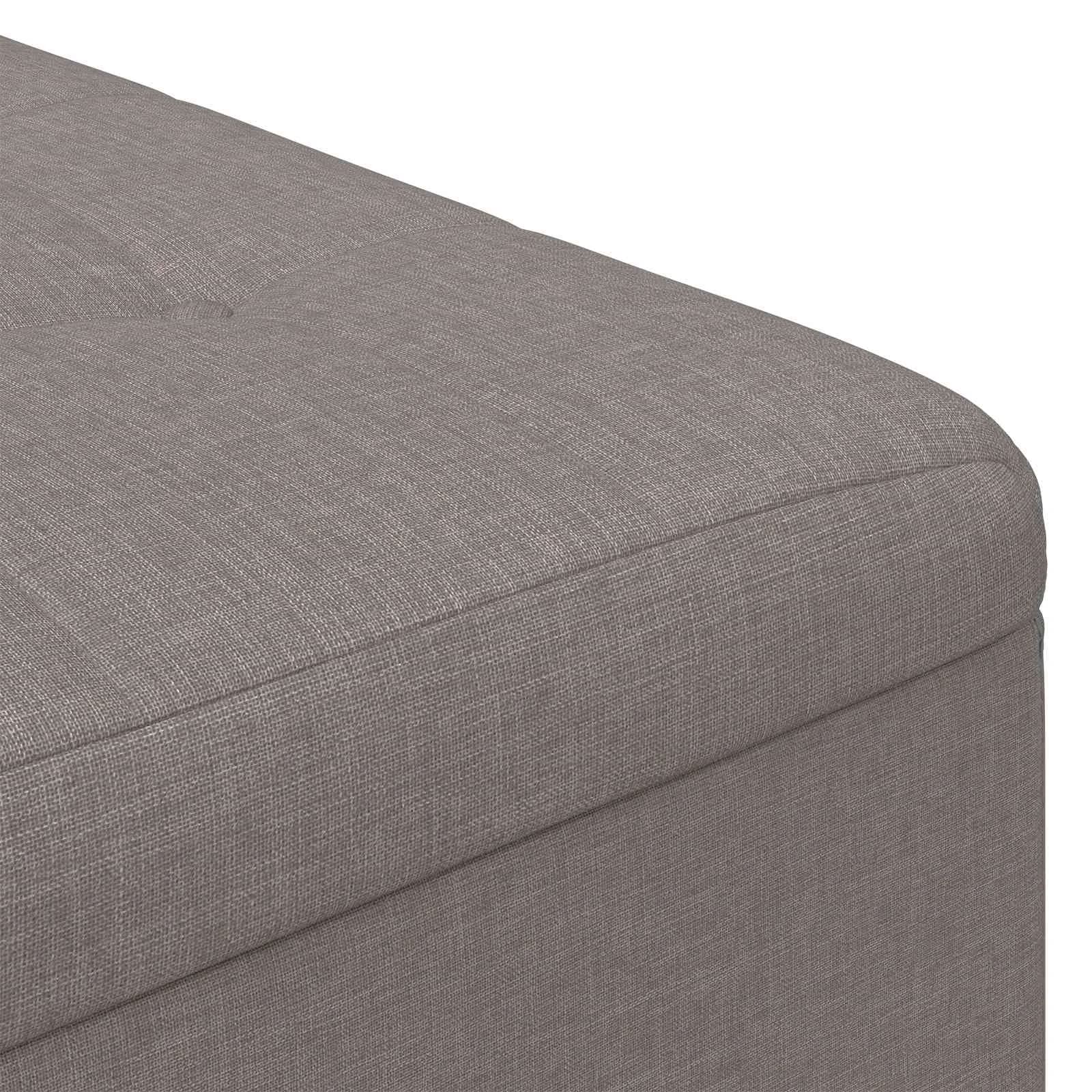 Shranjevalna tabureta z blazino Taupe 80 x 80 x 45 cm blago - slika 7