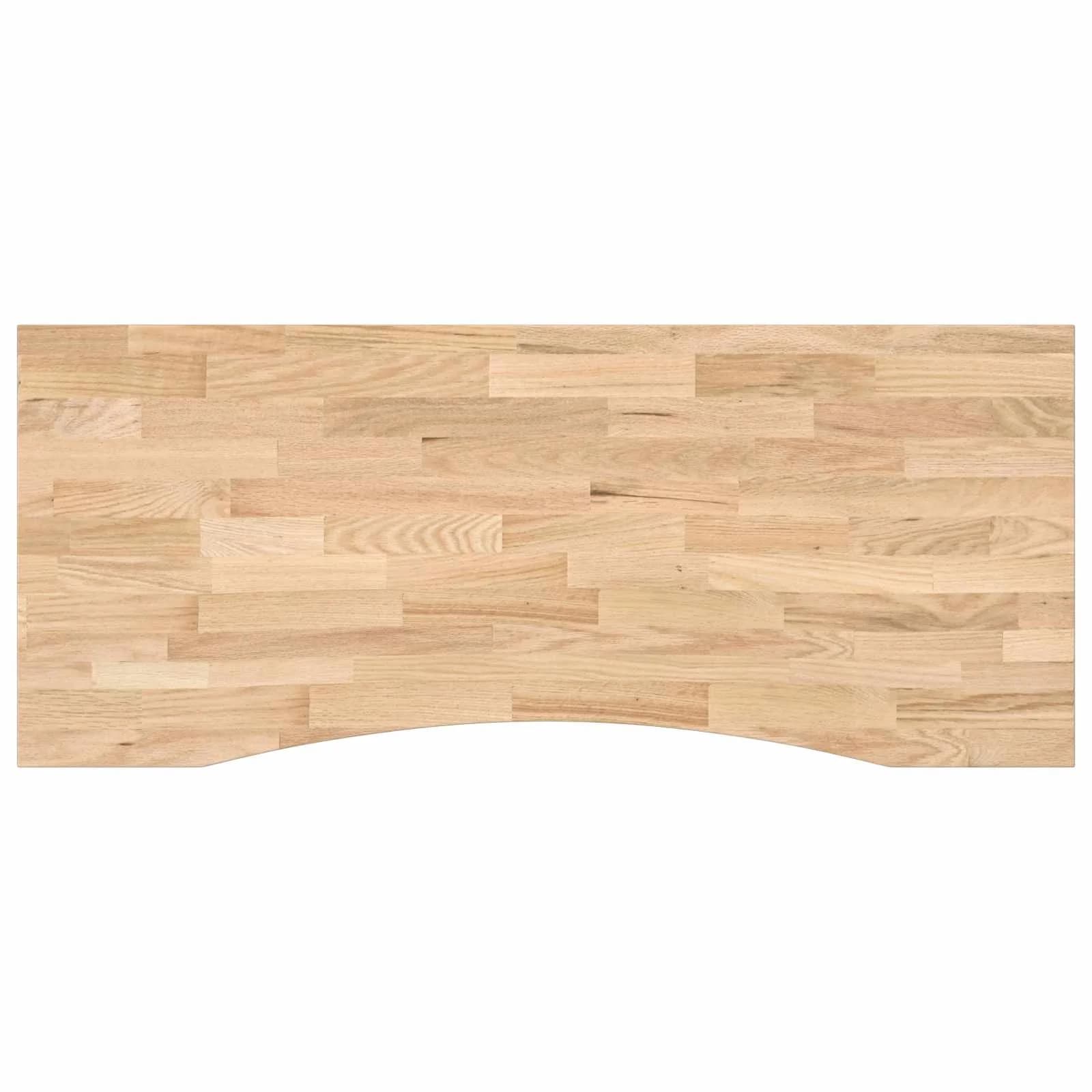 Miza Bela in Naravna 120 x 60 cm Masivno hrastovo les - slika 7