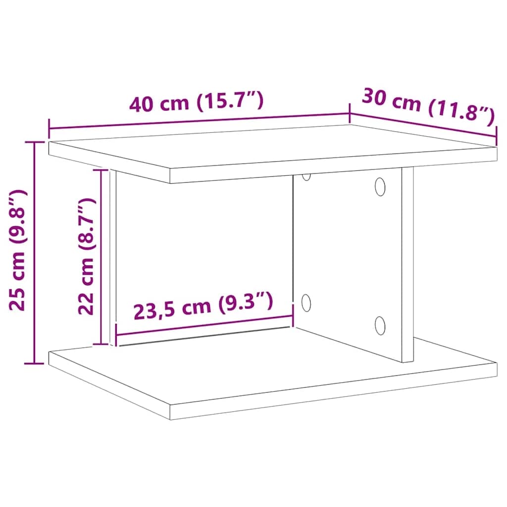 Nočna omarica Bela 40 x 30 x 25 cm Inženirski les - slika 12