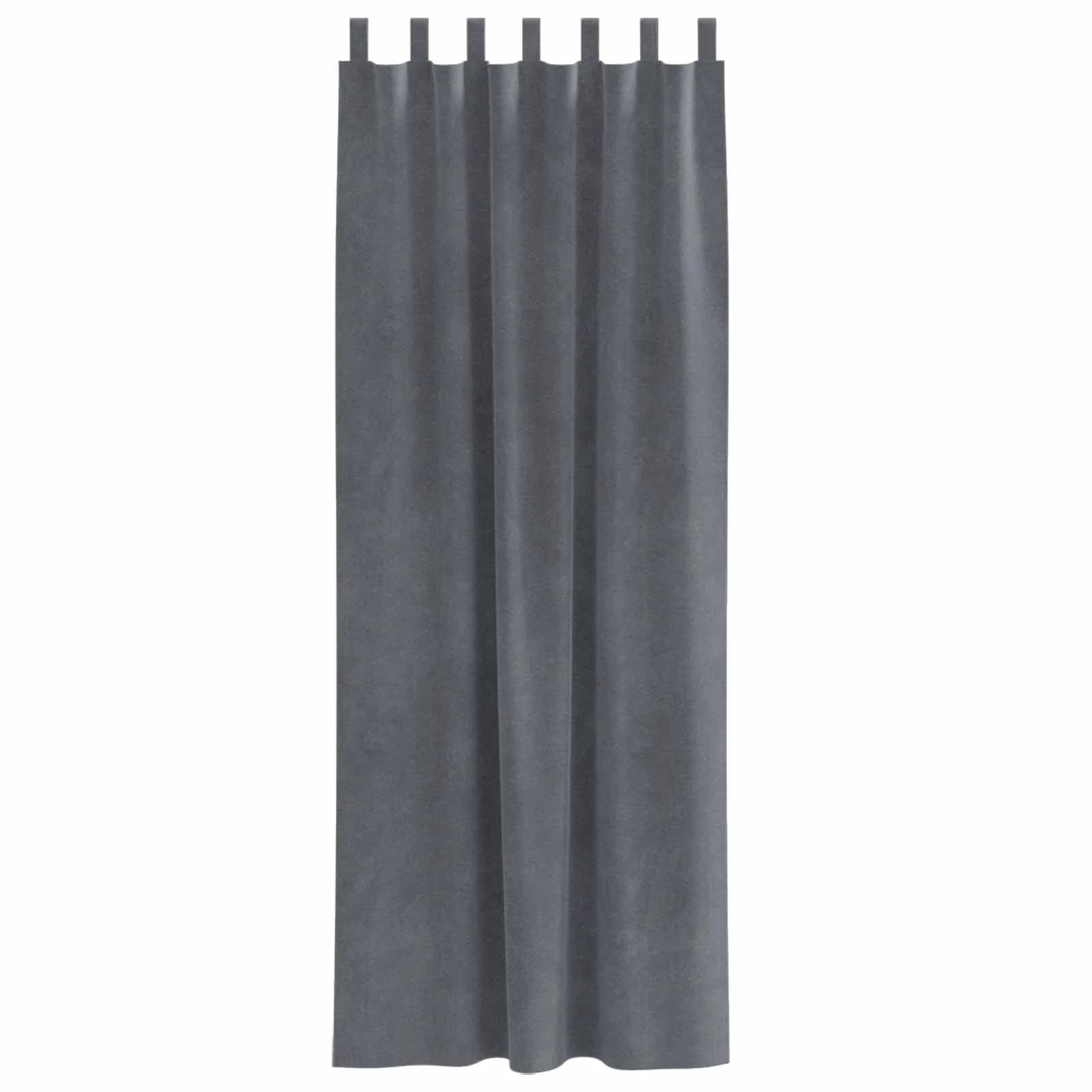 Zatemnitvene zavese 2 kos Svetlo siva 140 x 260 cm Žamet - slika 4