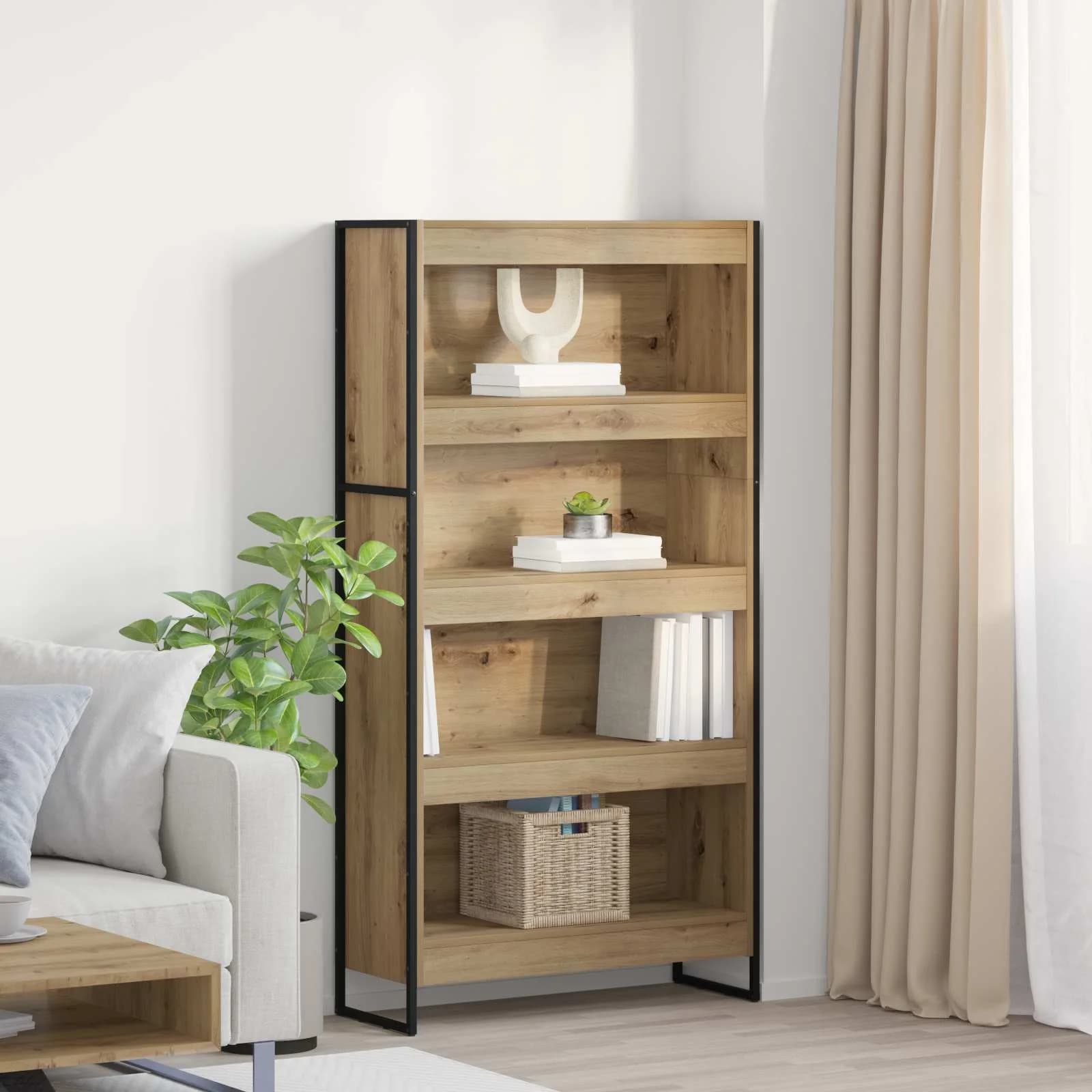 Knjigovni omar 80 x 30 x 155 cm Inženirski les Oreh