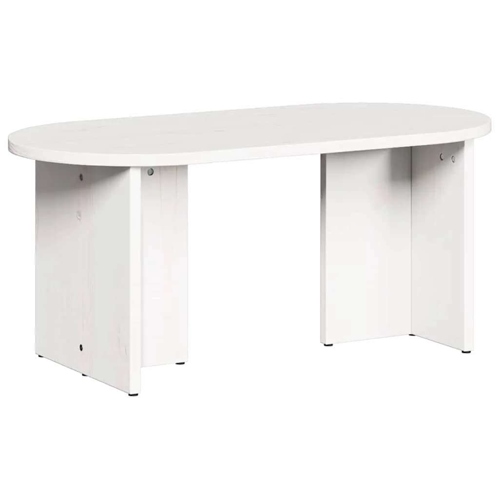 Klubska miza Bela 80 x 39,5 x 35 cm Trden borov les - slika 2