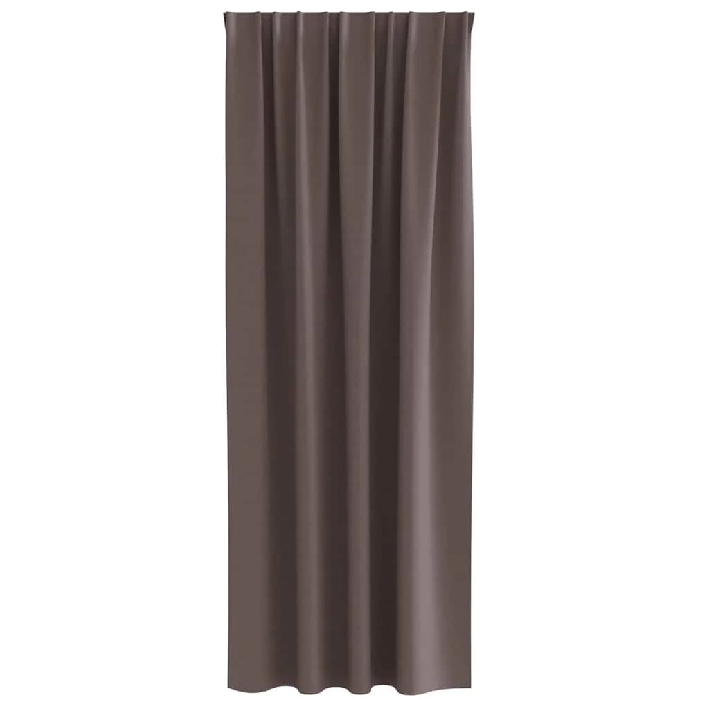 Zavese za zatemnitev z obroči 2 kos Temno rjava 245 x 140 cm - slika 4