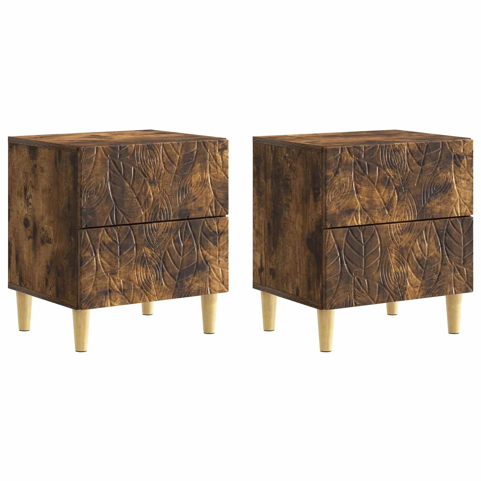 Nočna omarica 2 kos Dimljen hrast 43 x 34,5 x 48 cm - slika 2