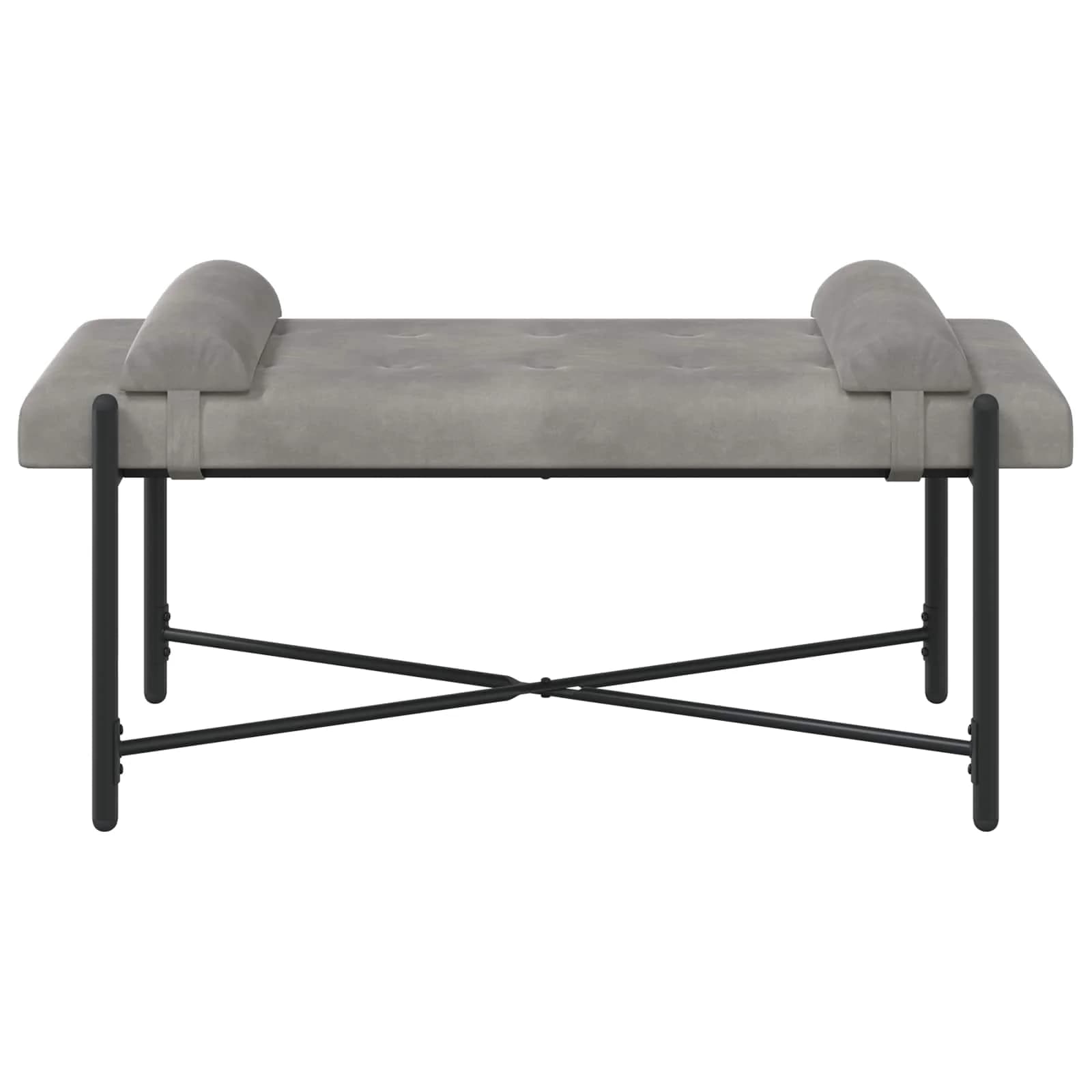 Klubska klop z gumbi in vzglavniki Svetlo siva 110 x 40 x 46 cm - slika 6
