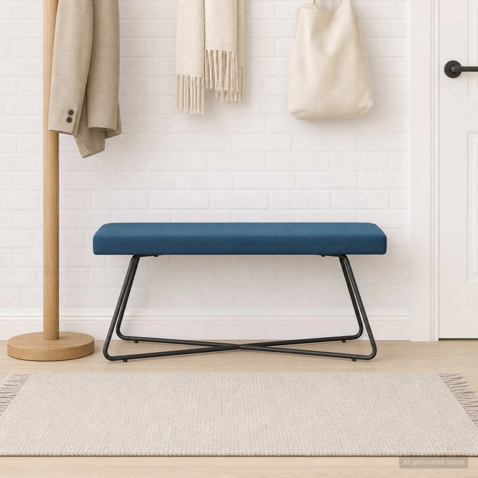 klop Modra 110 x 40 x 45 cm Žamet - slika 4