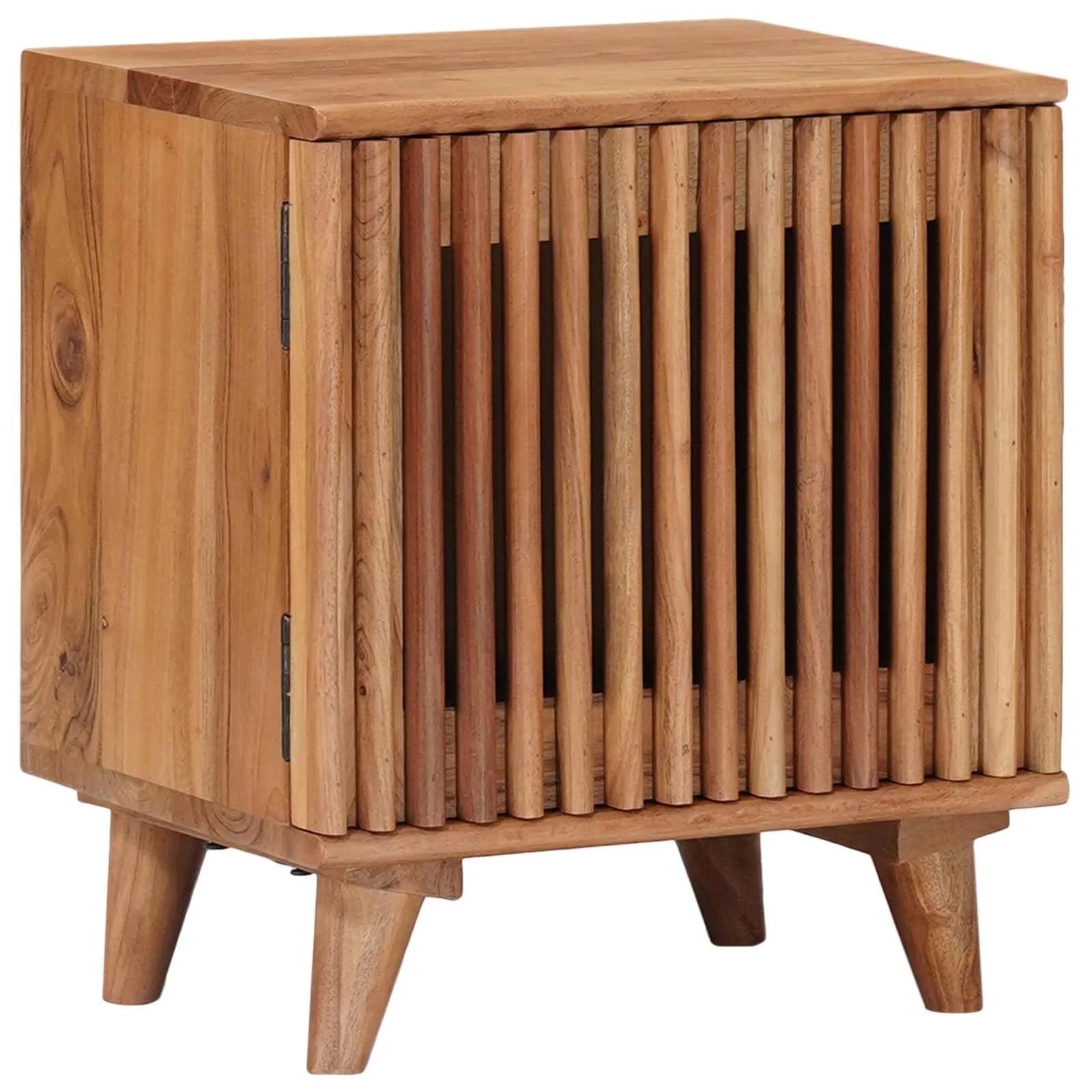 Ročno izdelana nočna omarica Teak rjava 40 x 30 x 45 cm - slika 2