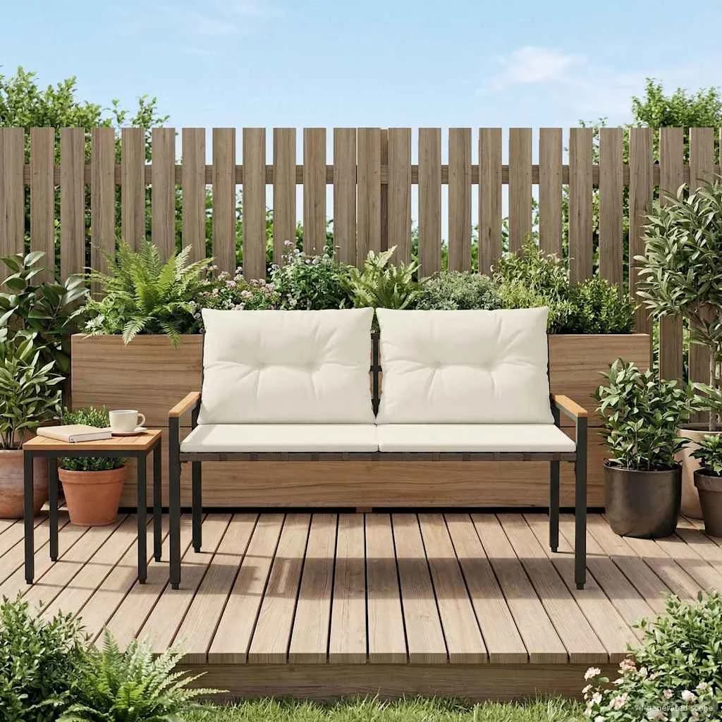 Zunanja klop 2 -Seater 116 x 67,5 x 72 cm poli ratan - slika 3