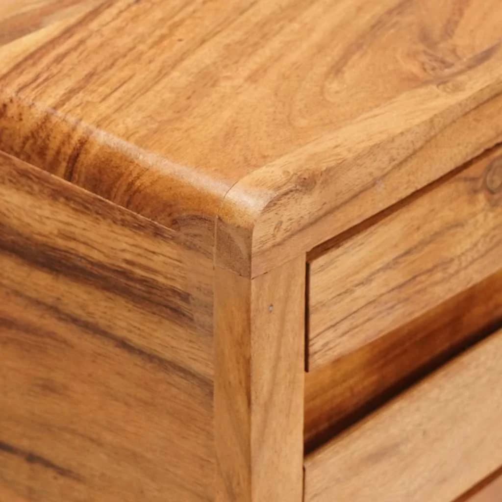 Konzolna miza Rjava 110 x 30 x 80 cm Masiven les akacije - slika 8