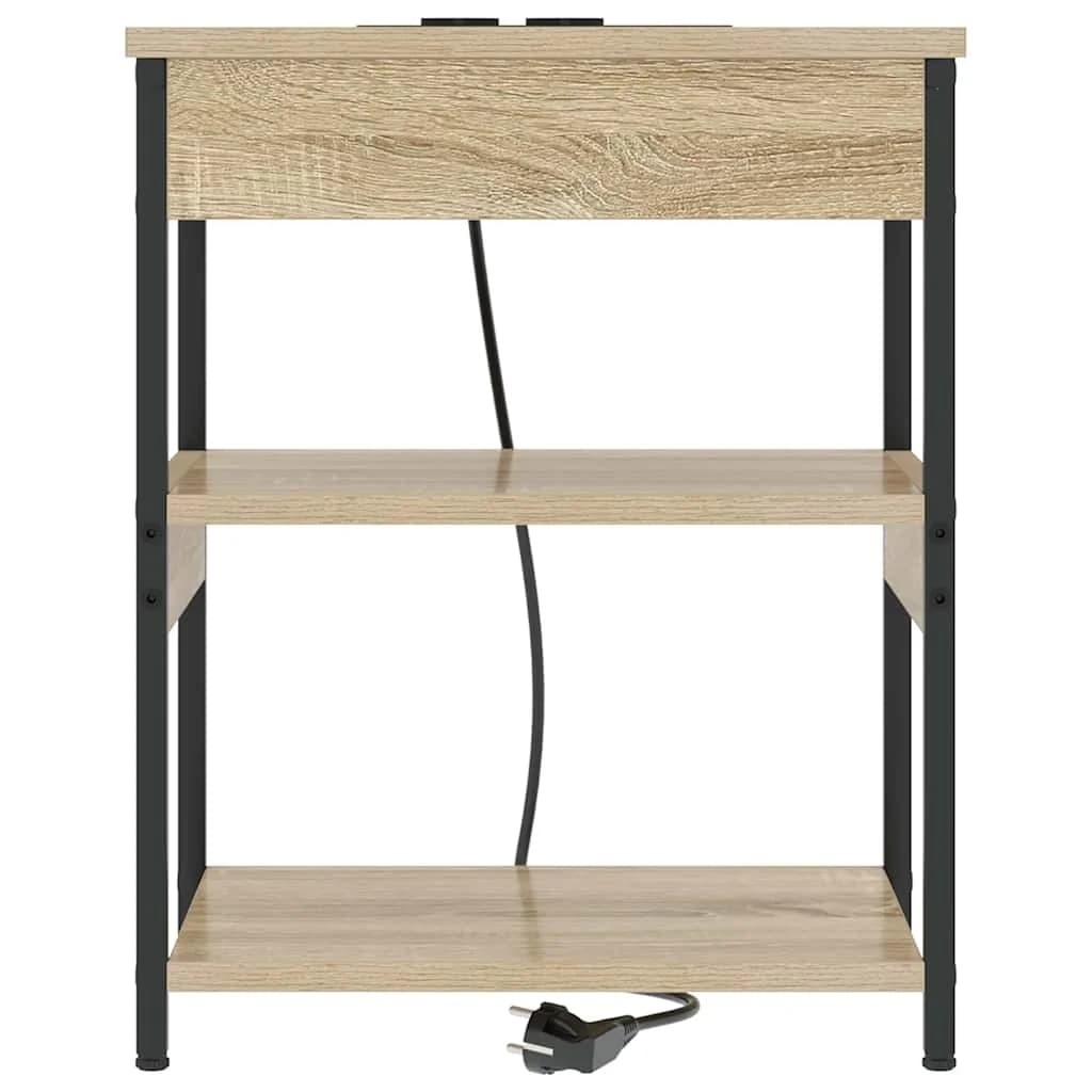 Nočna omarica 2 kos Sonoma hrast 41 x 31 x 51 cm Inženirski les - slika 6