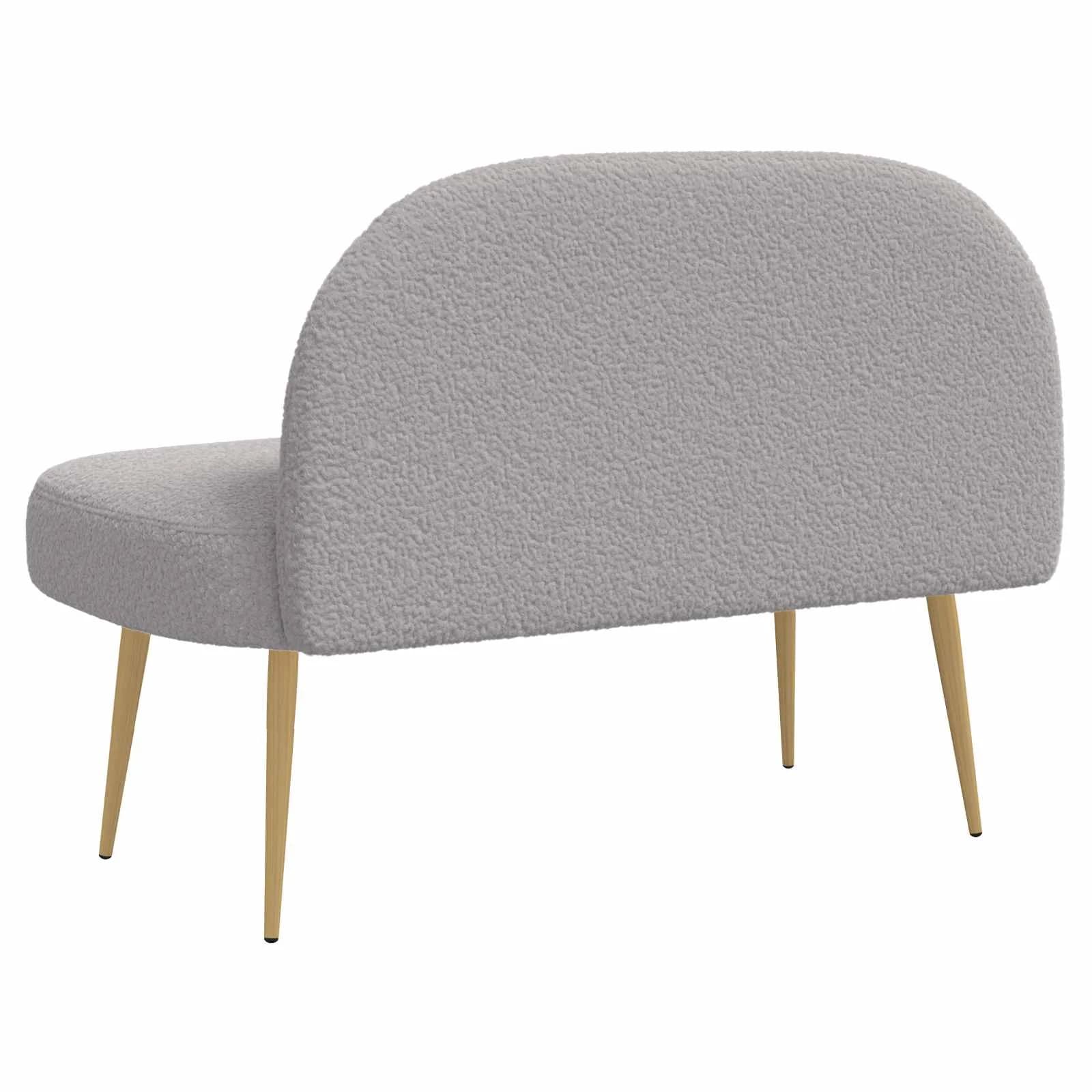 Oblazinjena klop z naslonom Svetlo siva 110 x 60 x 76 cm Bouclé - slika 4
