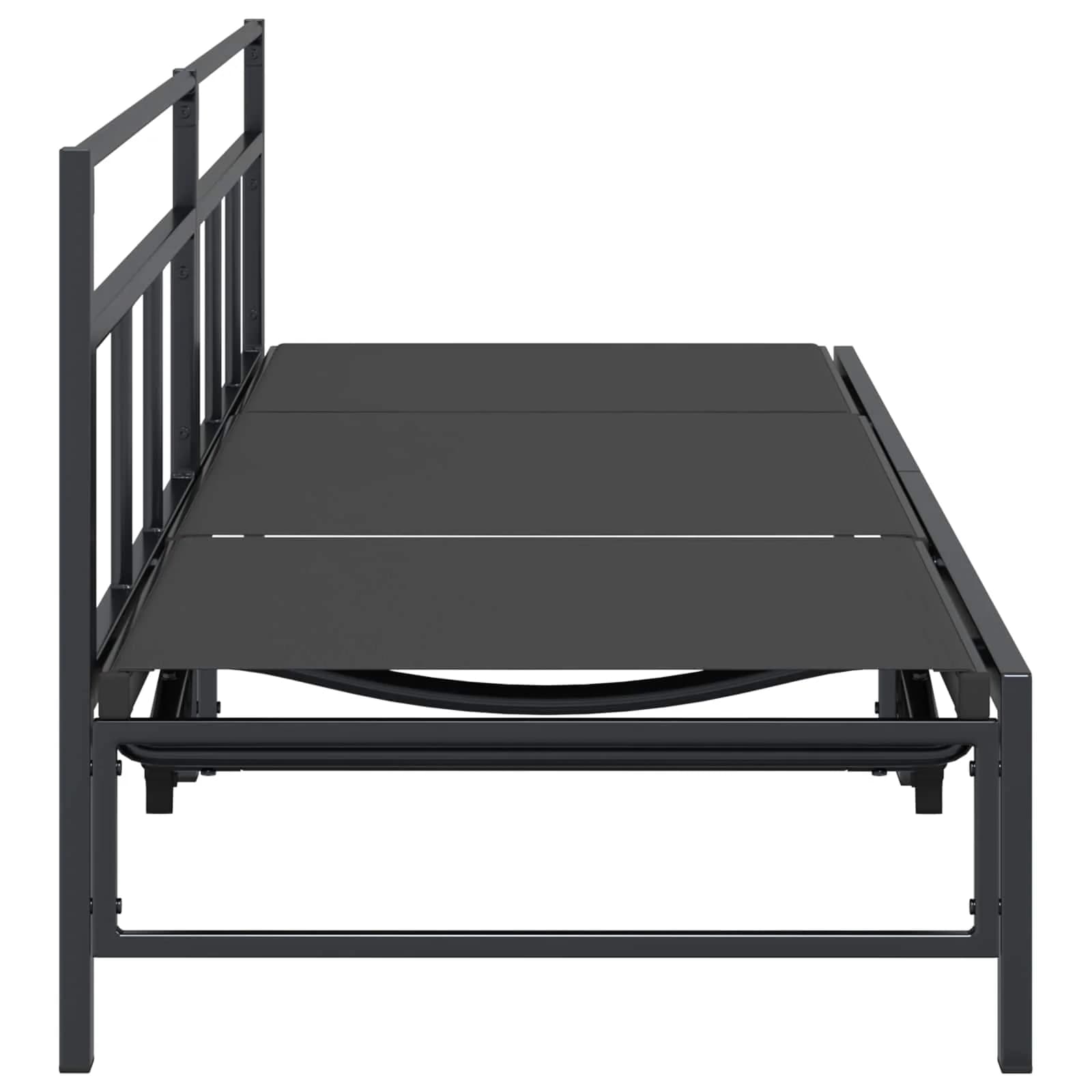 Ležalnik Črna 200 x 62 x 59,5 cm Tekstil - slika 5