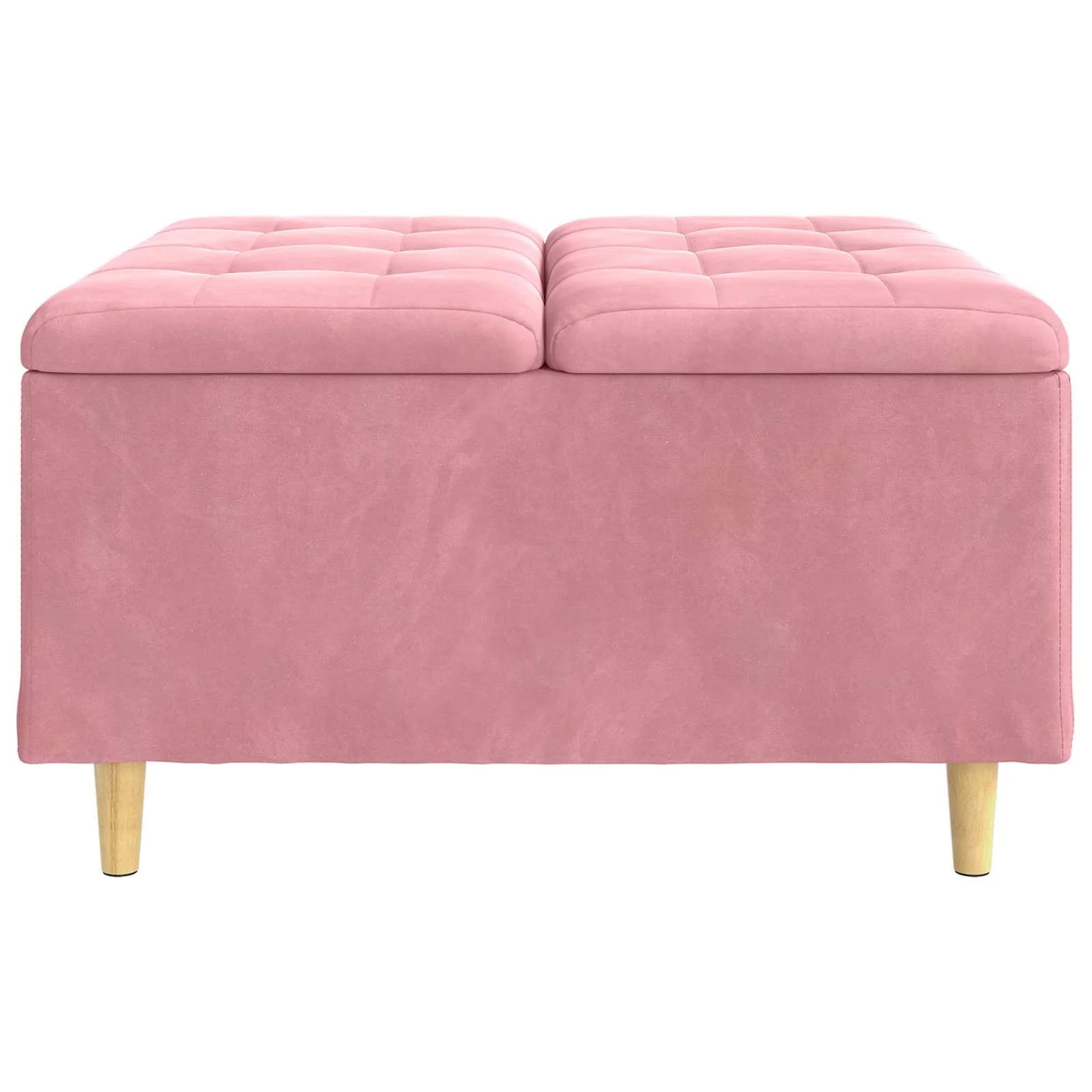 Shranjevalna tabureta z blazino Roza 80 x 80 x 45 cm Žamet - slika 5