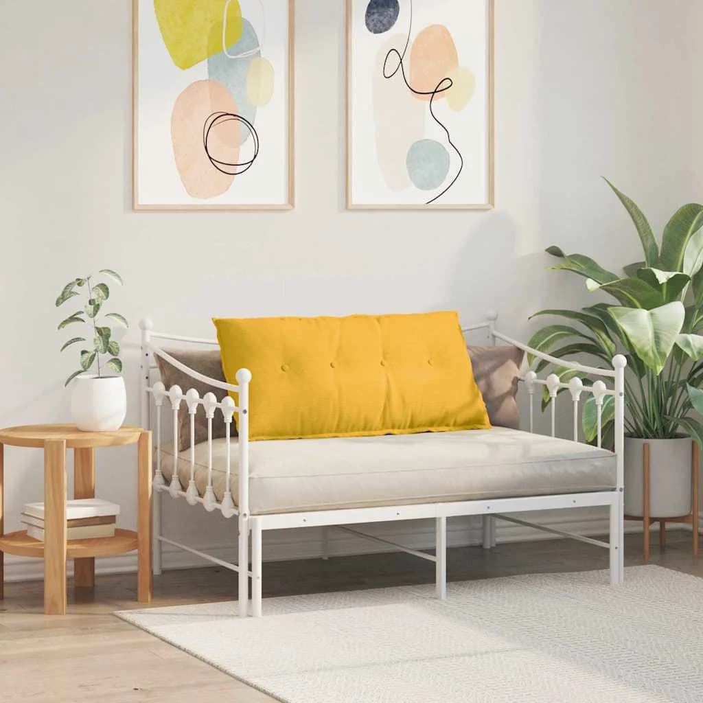Poglavni vzglavnik Svetlo rumena 100 x 50 cm Žametna tkanina - slika 4