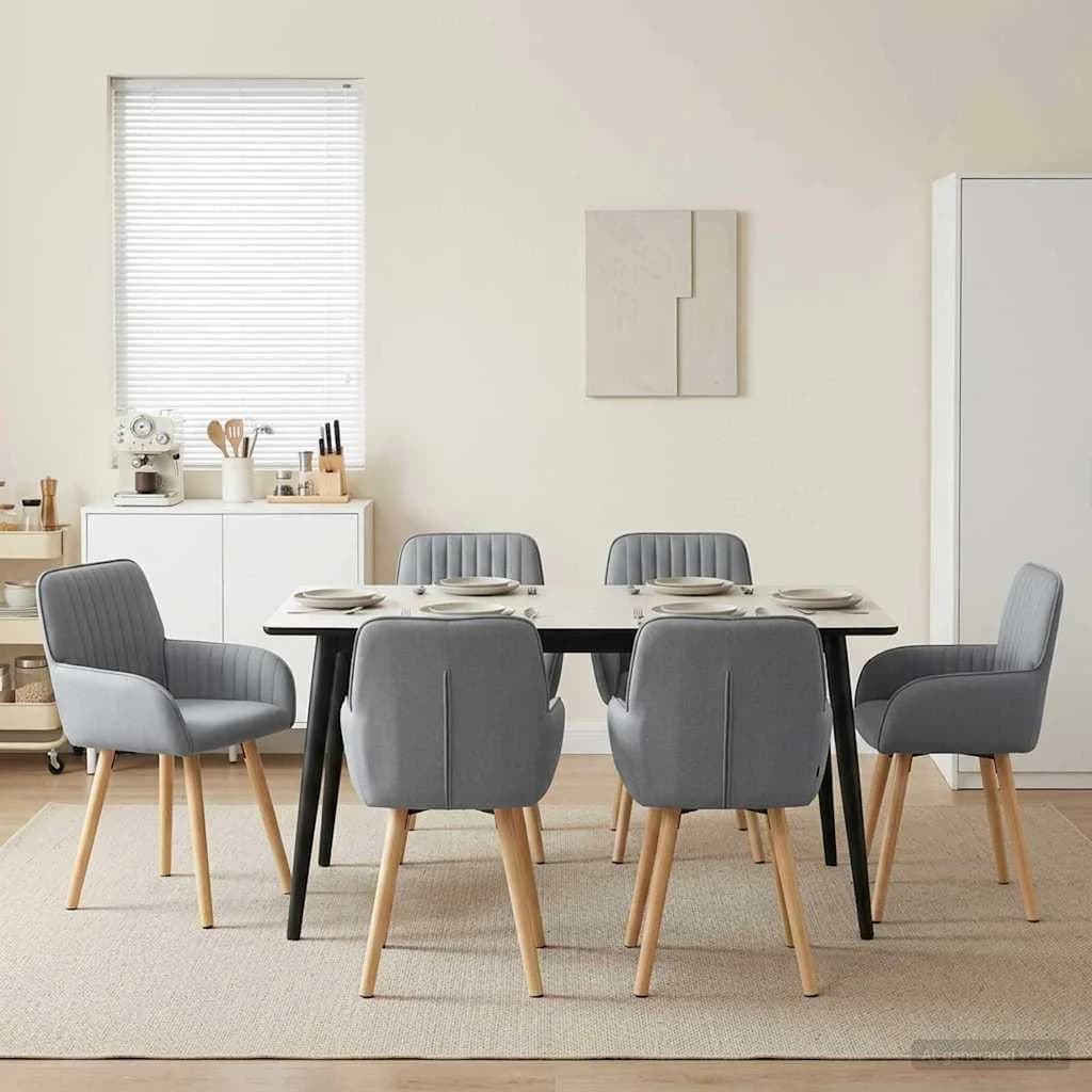 Jedilni stoli 6 kos Blago Svetlo siva 56,5 x 50 x 87,5 cm