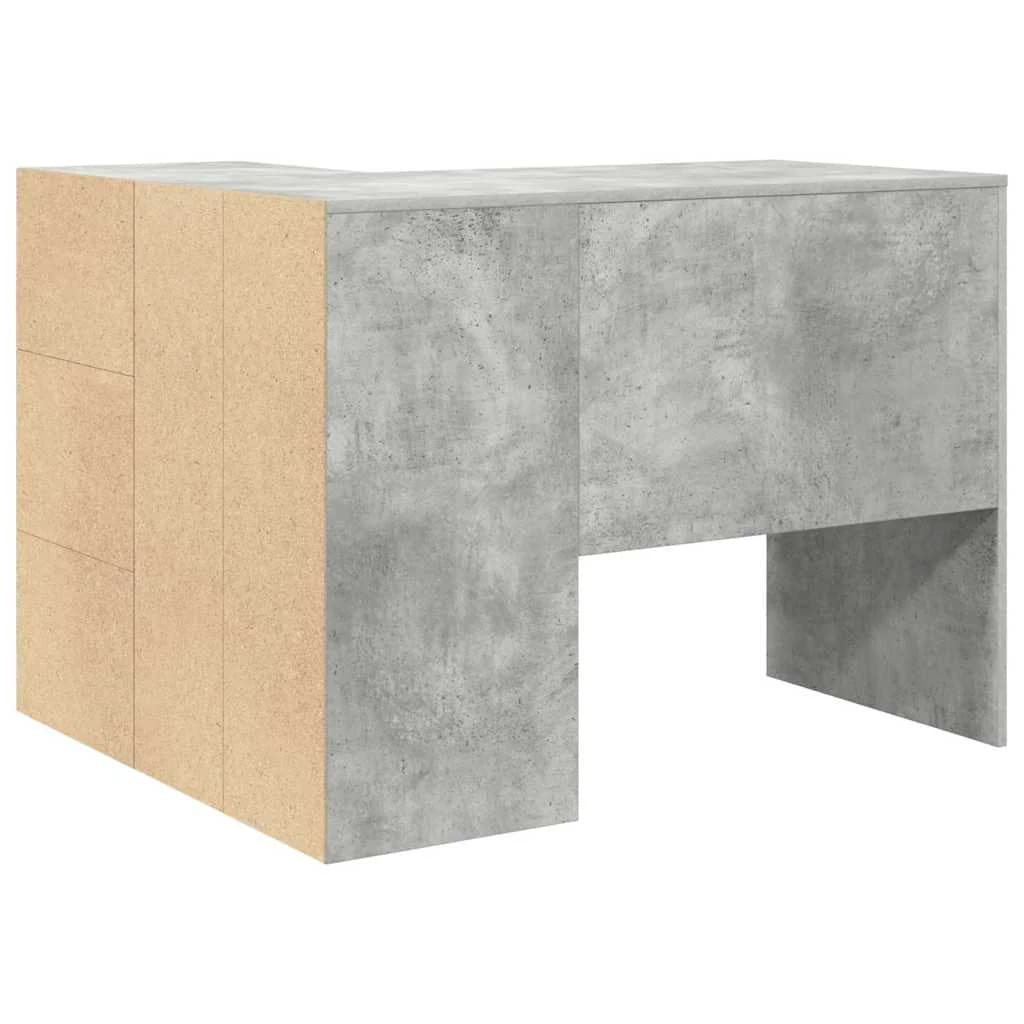 Kotniška miza s predalom Betonsko siva 102 x 88 x 75 cm - slika 9