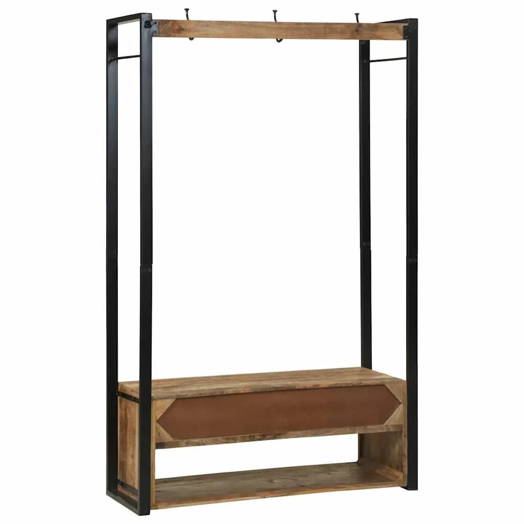Stojalo za oblačila Rjava 110 x 40 x 179 cm Trden mangov les - slika 7