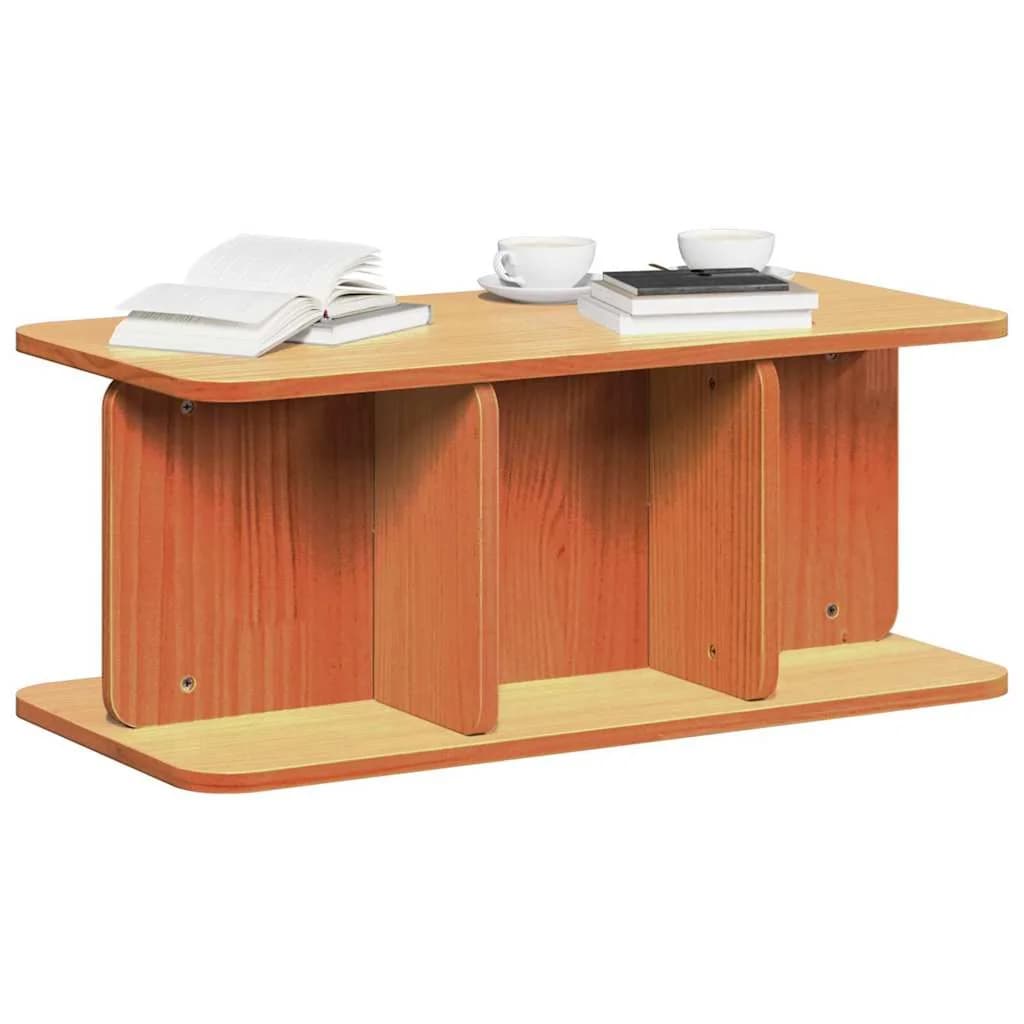 Klubska miza Voskast rjav 80 x 39,5 x 33,5 cm Trdna borovina - slika 3