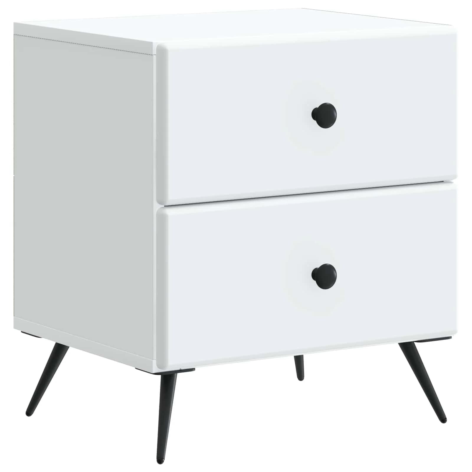 Nočna omarica 2 kos Bela 43 x 34,5 x 47,5 cm Inženirski les - slika 5