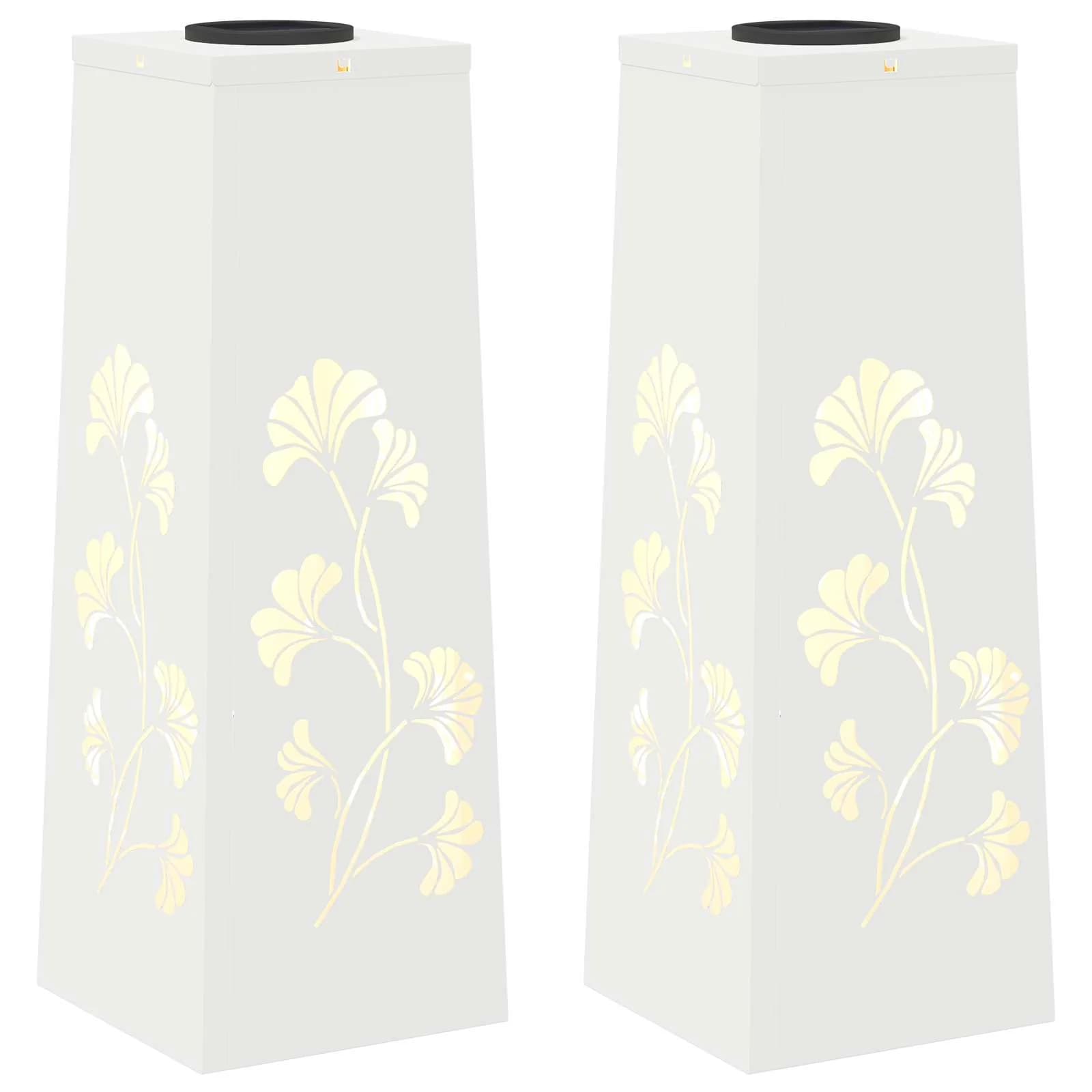 Solarno LED svetilo za pot 2 kos Toplo bela 18 x 18 x 50 cm - slika 2