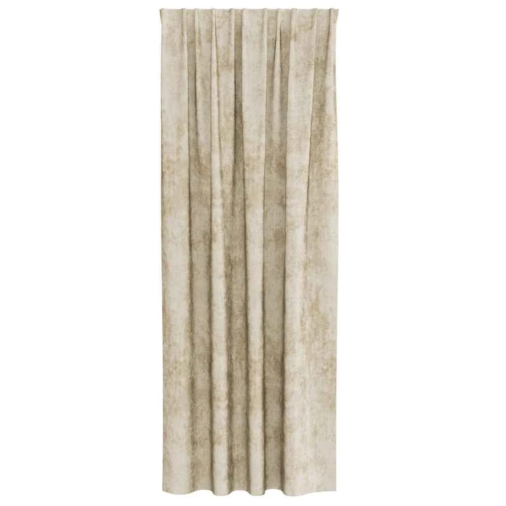 Velvete zavese 2 kos krema 225 x 140 cm Žamet - slika 4