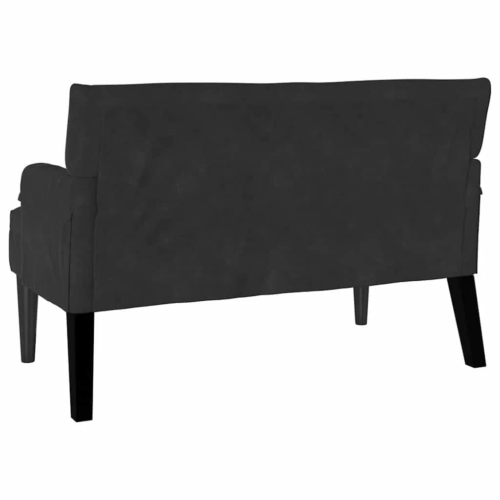 Chesterfield klop Črna 112 x 65,5 x 75 cm Žamet - slika 6