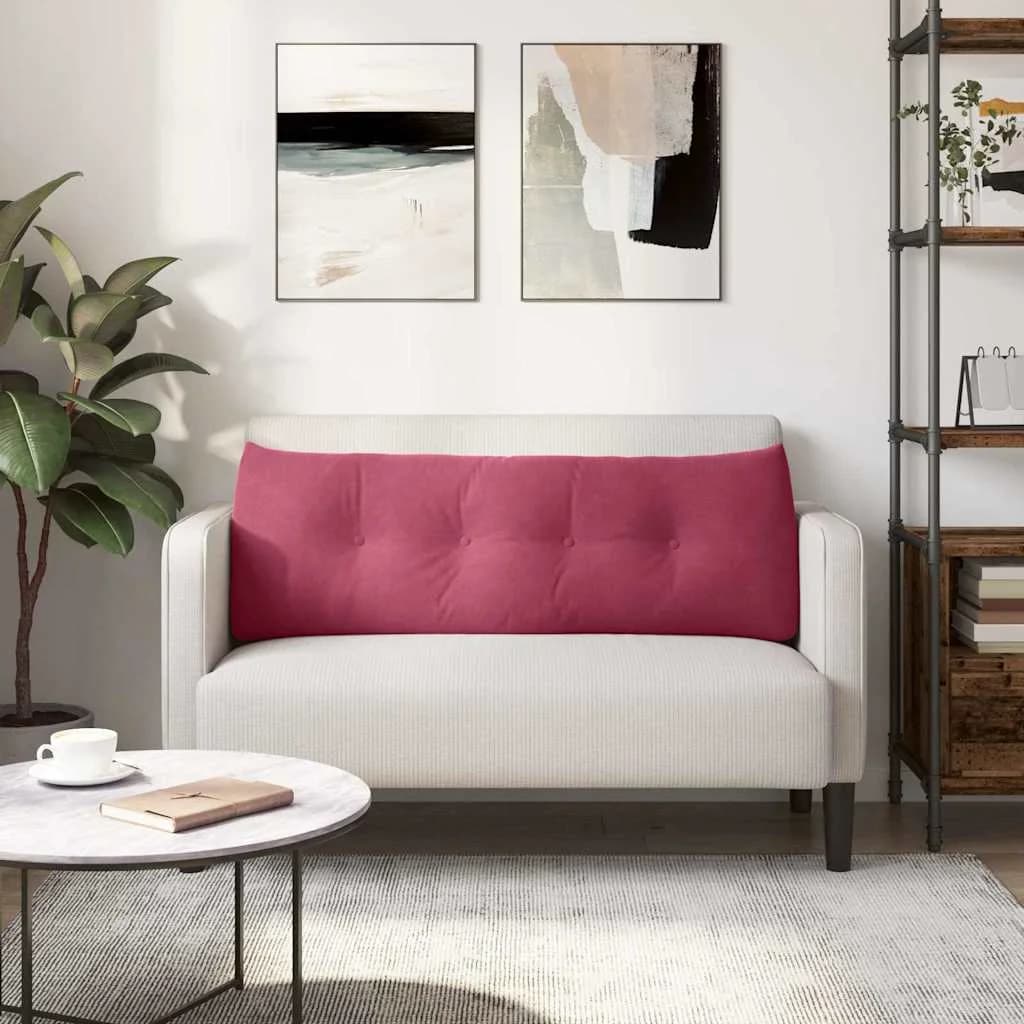 Poglavni vzglavnik Vinorodna rdeča 140 x 24 x 50 cm Žamet - slika 4