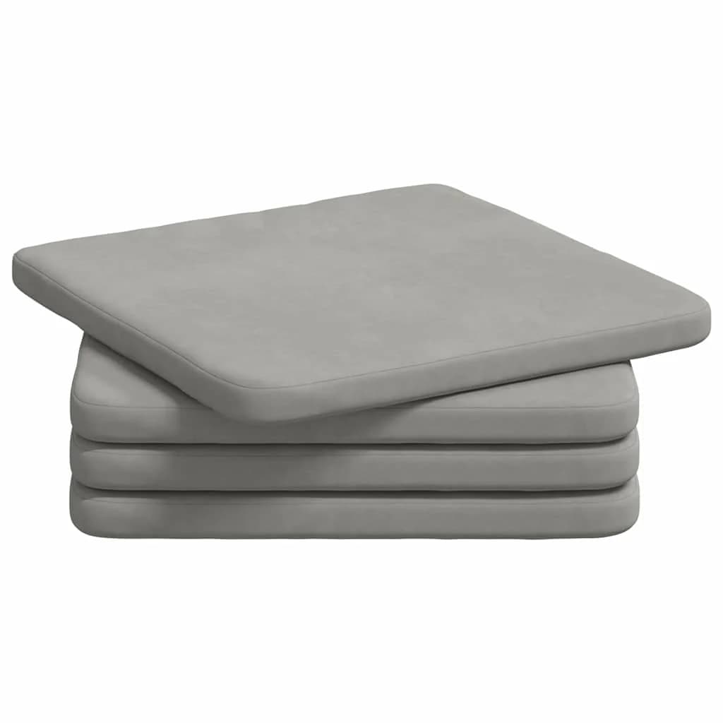 Sedežne blazine 4 kos Mikrofiber tkanina Svetlo siva - slika 2