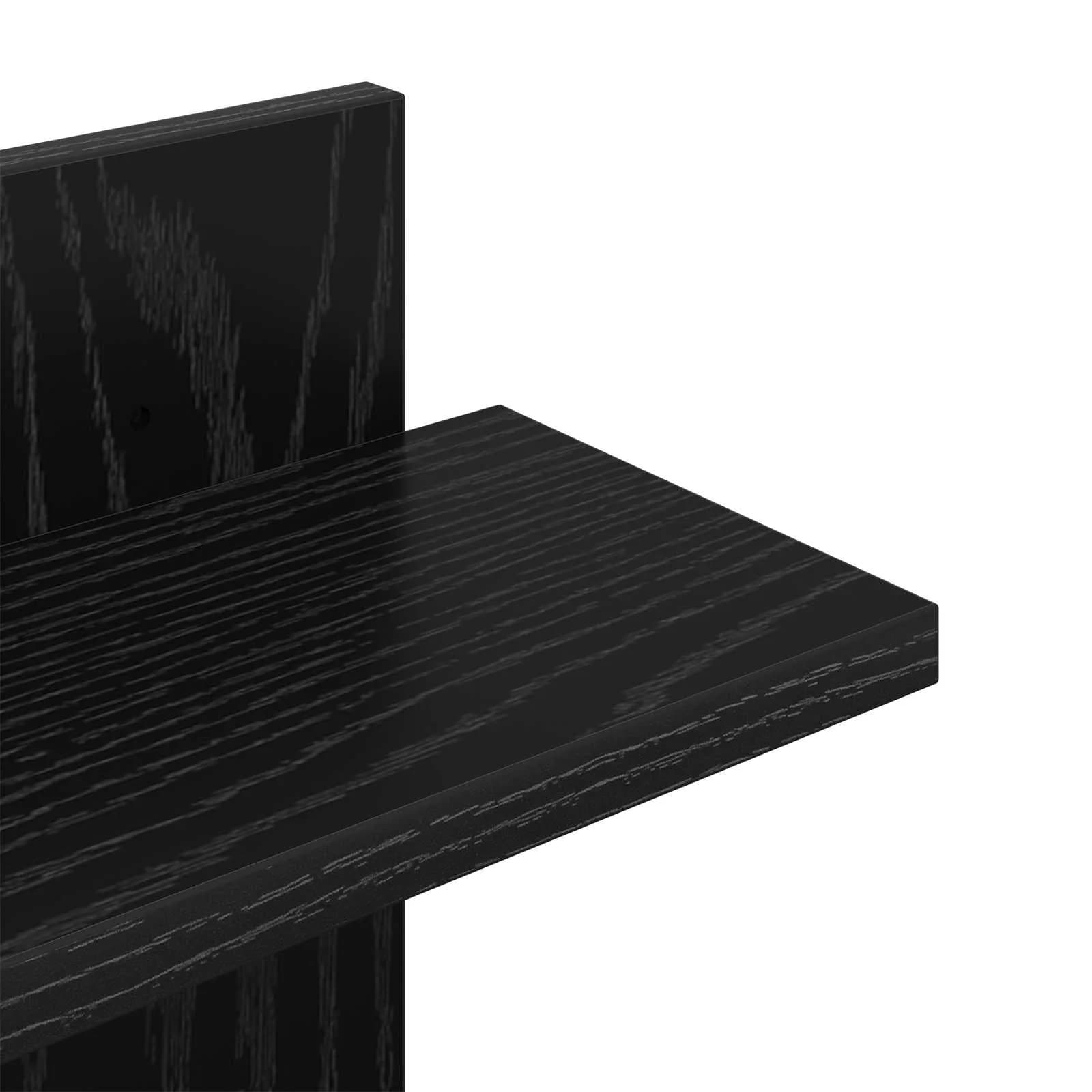 PrFloating Shelf Črni hrast 48,5 x 15 x 101 cm Inženirski les - slika 7