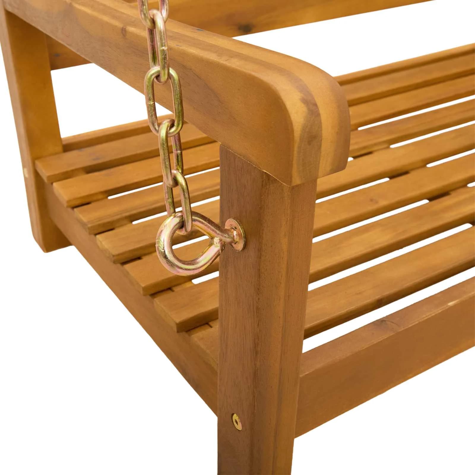 Gugalnica za vrt Naravna 110 x 56 x 58 cm Masiven les akacije - slika 6