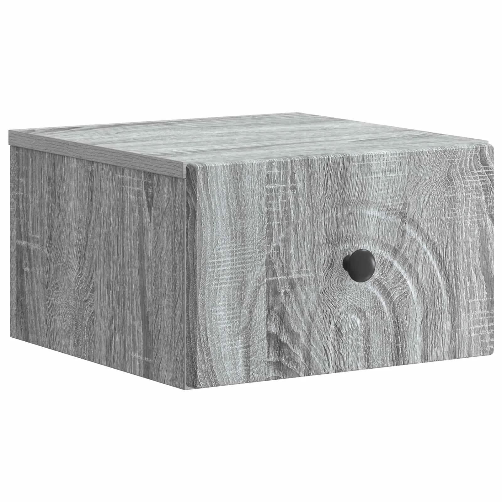 Stenski nočni omarici 2 kos Siva Sonoma 33 x 34,5 x 20 cm - slika 5