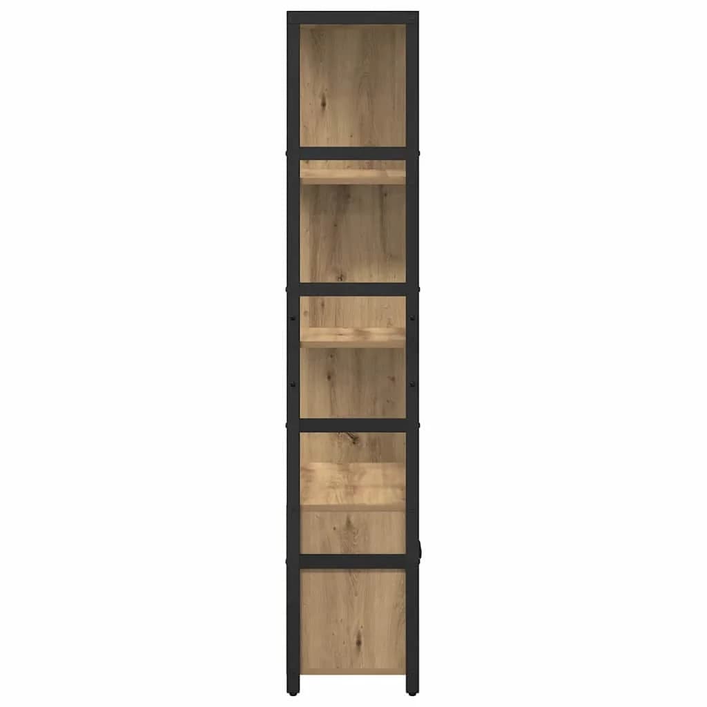 Knjižna polica 80 x 30 x 155,5 cm Inženirski les Umetni hrast - slika 7
