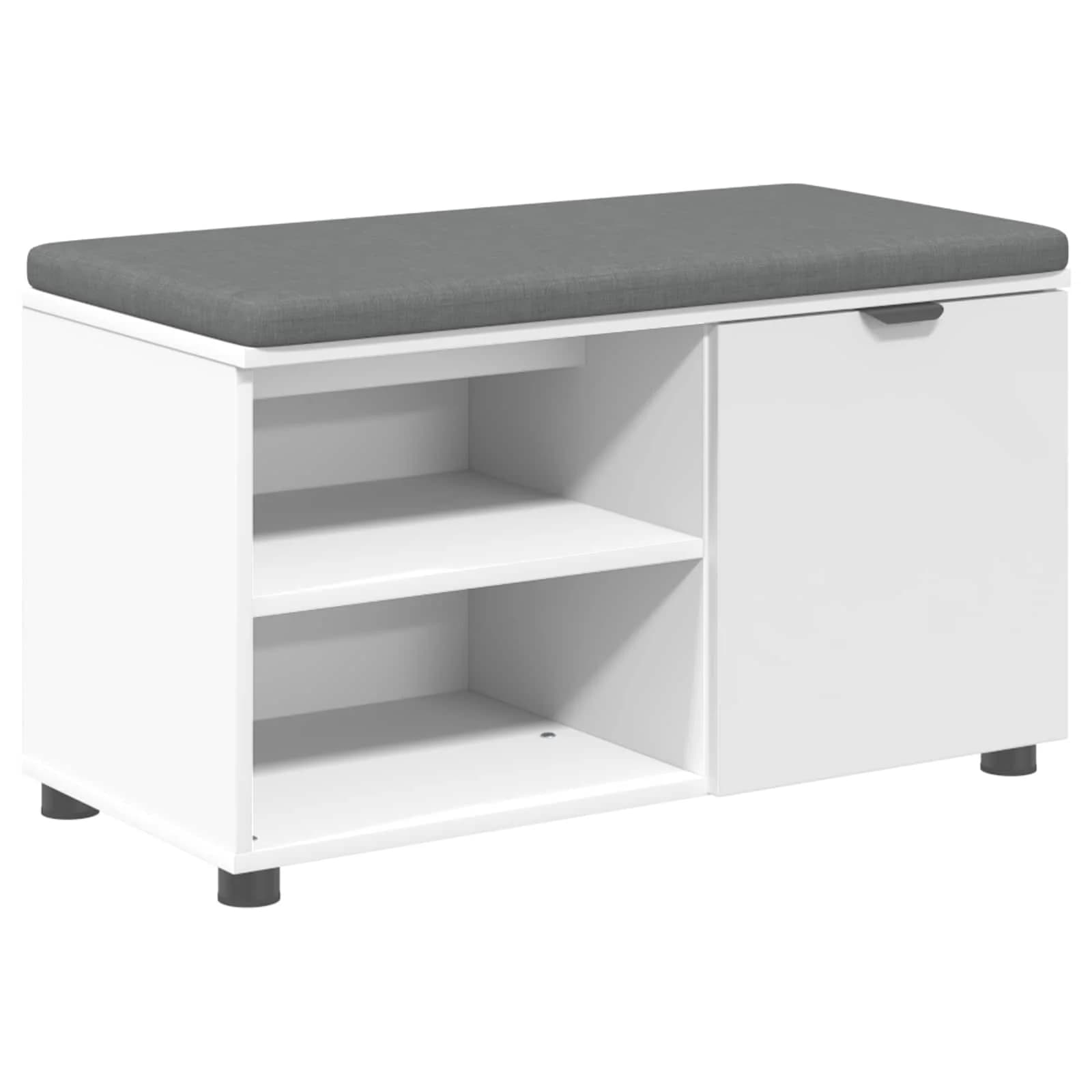 Haldna klop Bela 80 x 38 x 46 cm Oblikovan Les in Tkanina - slika 2