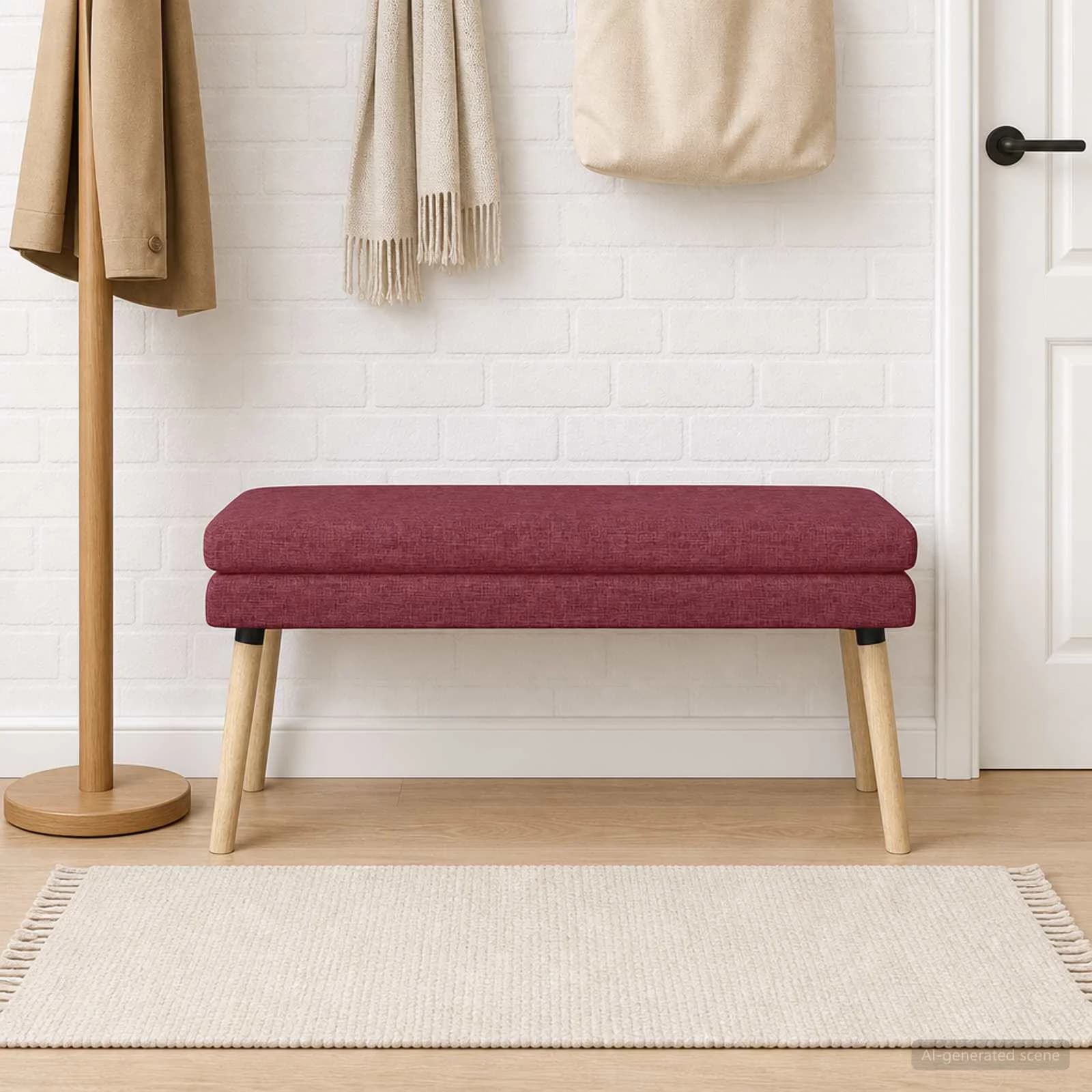 Dvojna klop Vinorodna rdeča 110 x 40 x 47 cm Blago - slika 3