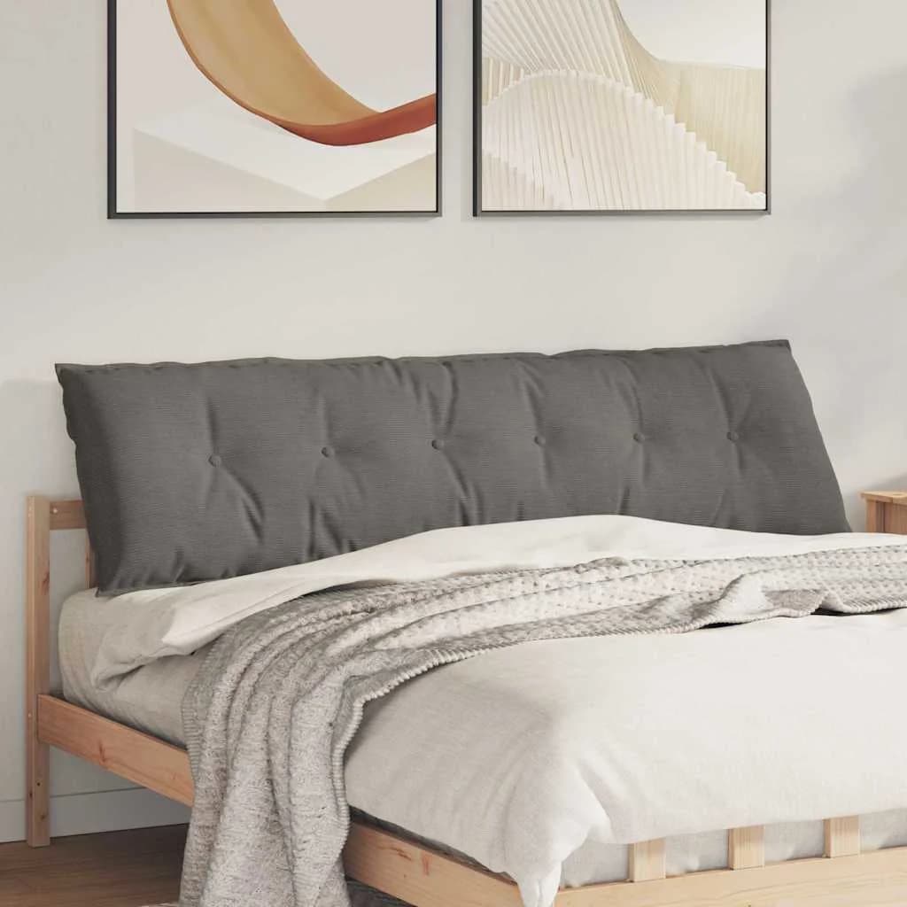 Poglavni vzglavnik Svetlo siva 180 x 50 cm Žametna tkanina
