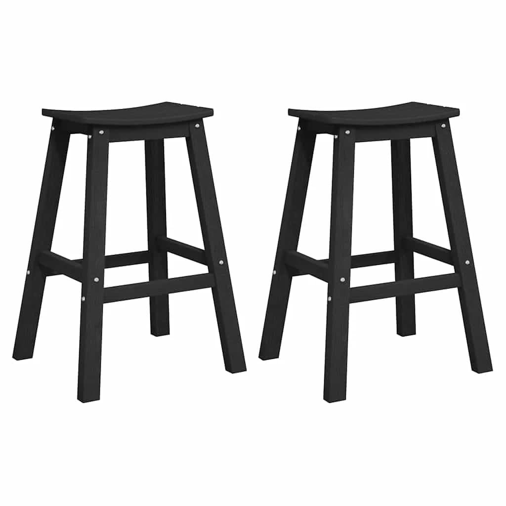 Barski stol 2 kos Črna 52 x 43 x 73,5 cm HDPE - slika 2