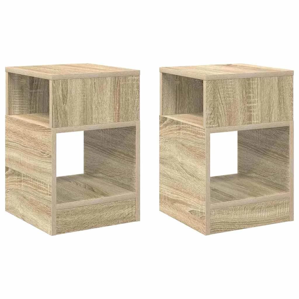 Stranska miza 2 kos Sonoma hrast 30,5 x 30 x 45 cm - slika 2