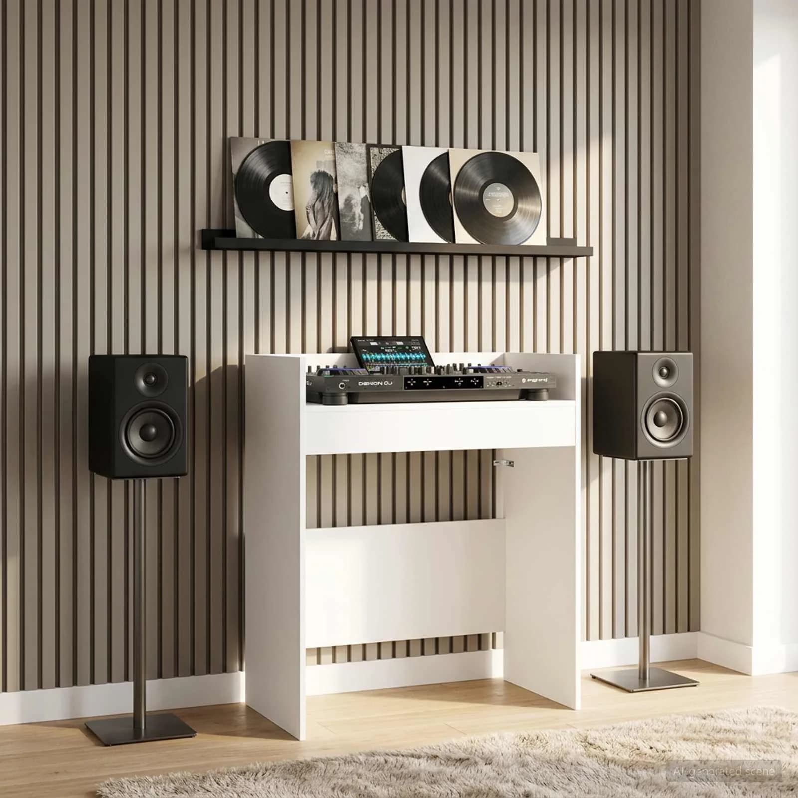 DJ miza Bela 102 x 45 x 102 cm Inženirski les