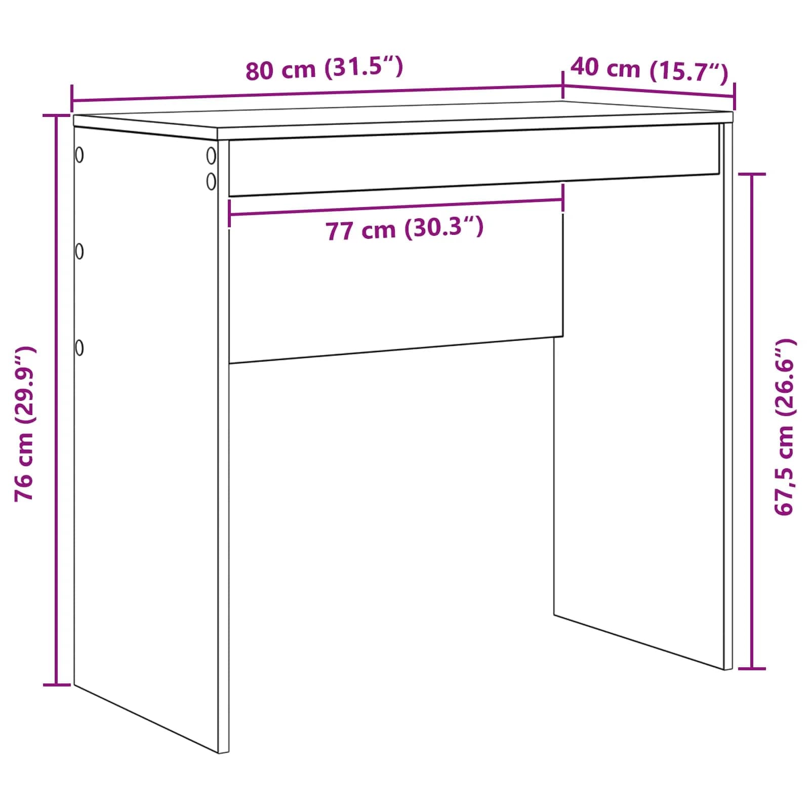 Miza Bela 80 x 40 x 76 cm - slika 11